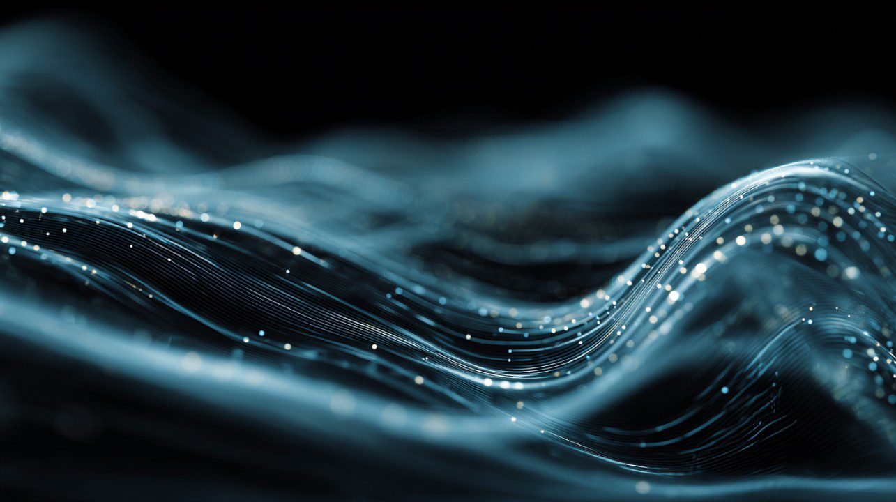 AI data flow abstract diagram